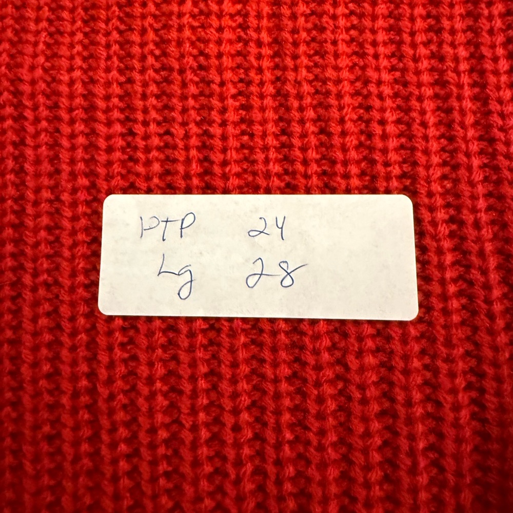 EUC. St. John's Bay Vibrant Red Crew Neck Sweater. PTP 24”, Length 28” - Picture 5 of 5
